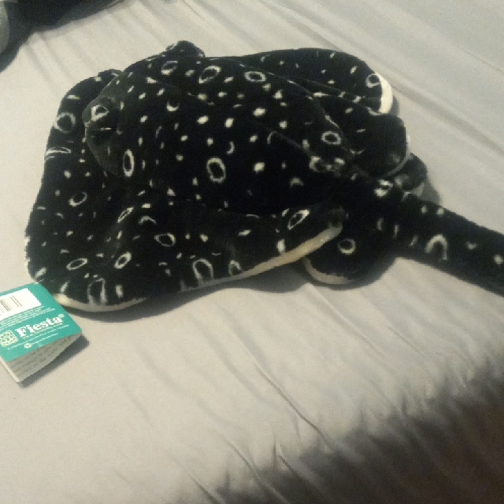 Final Price! Fiesta Black and White Stuffed Stingray - Picture 6 of 6